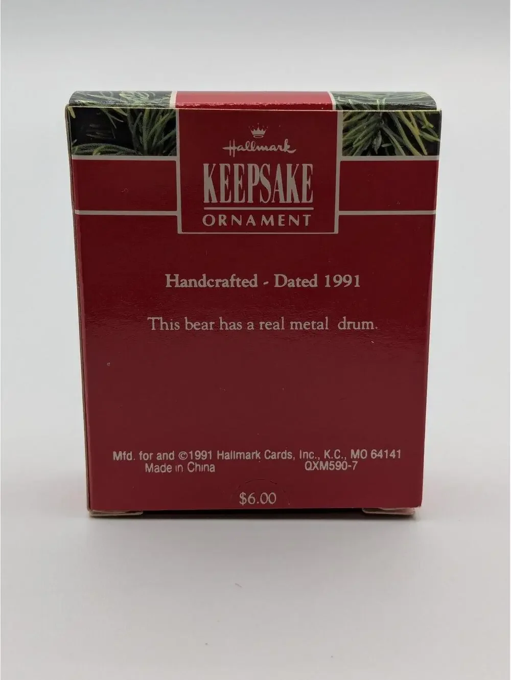 Hallmark Keepsake Upbeat Bear Miniature Ornament 1991, New in Box